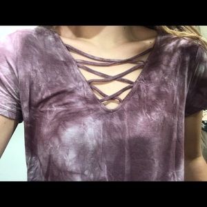 American eagle purple tie dye shirt
